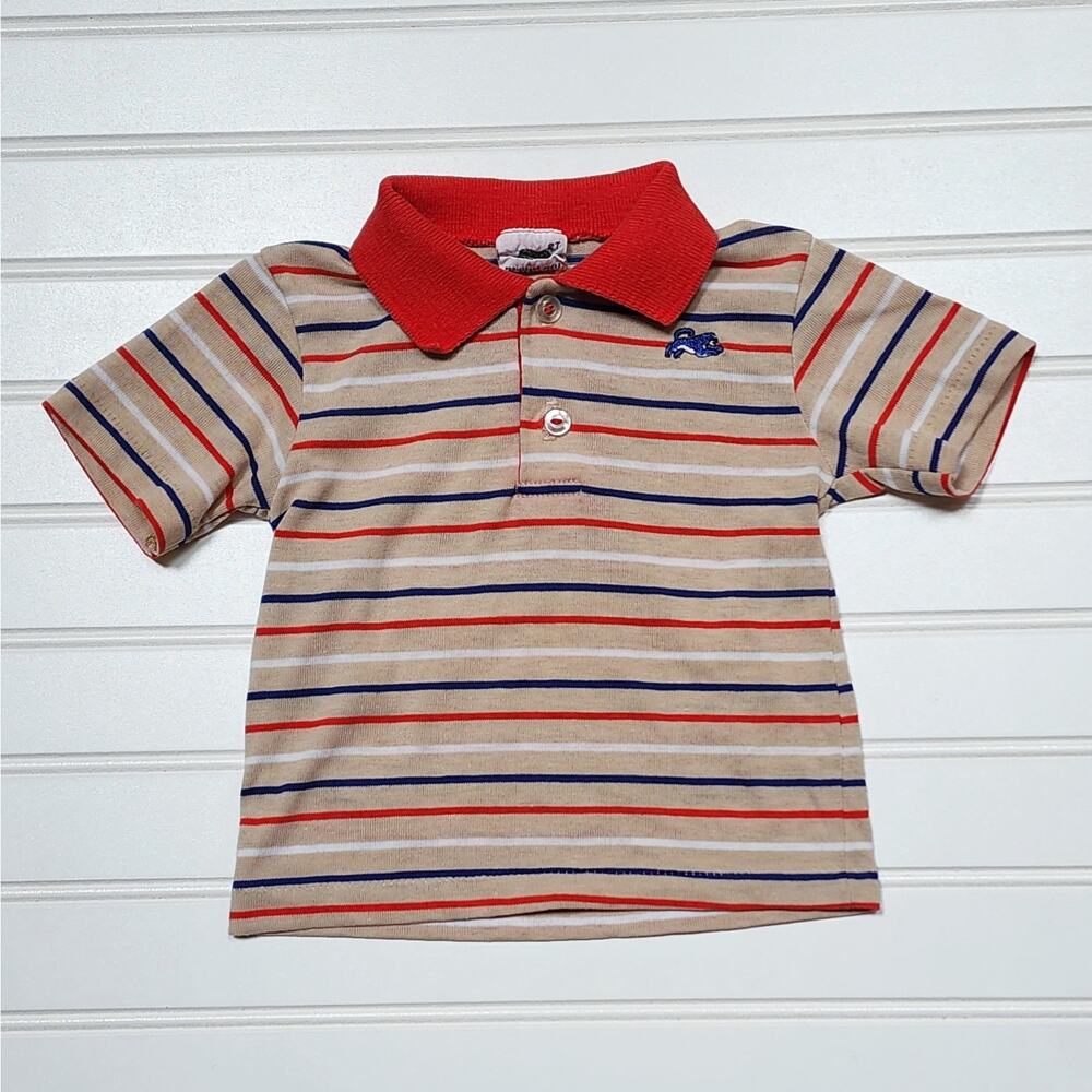 Vintage Garan Striped Polo Shirt